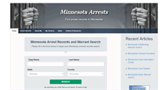 Desktop Screenshot of minnesotaarrests.org