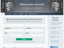 Tablet Screenshot of minnesotaarrests.org